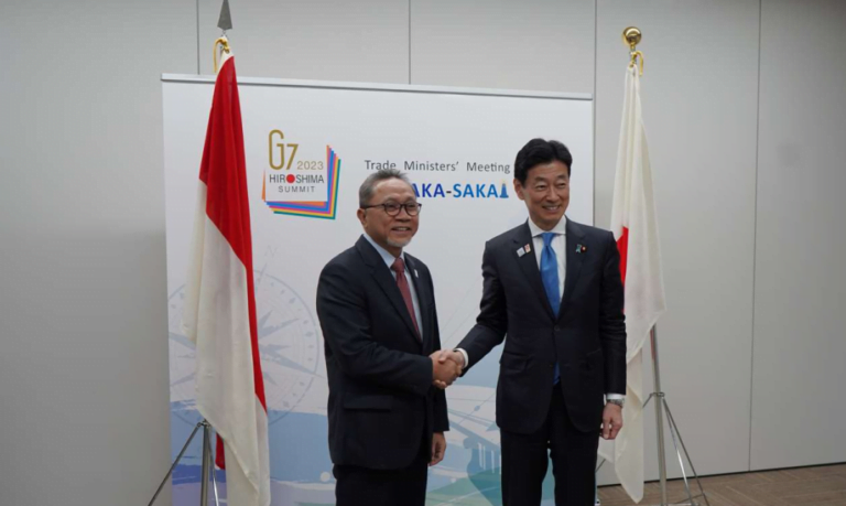 Mendag Zulkifli Hasan dan Menteri Ekonomi, Perdagangan, dan Industri 'METI' Jepang, Nishimura Yasutoshi