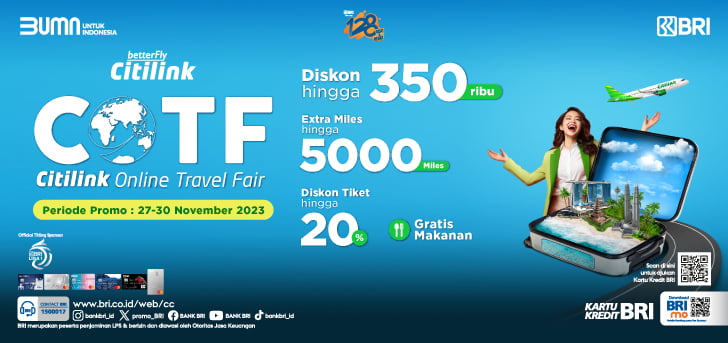 Promo BRI di Citilink Online Travel Fair 27-30 Nov 2023