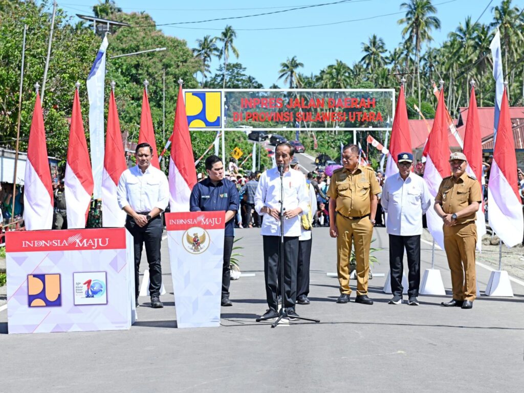 Presiden Jokowi meresmikan Bendungan Lolak di Kabupaten Bolaang Mongondow, Provinsi Sulawesi Utara