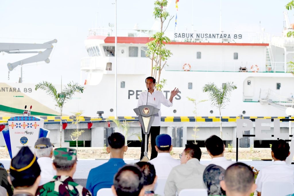 Presiden Jokowi meresmikan rehabilitasi dan rekonstruksi Pelabuhan Wani dan Pelabuhan Pantoloan, di Sulawesi Tengah 'Sulteng'