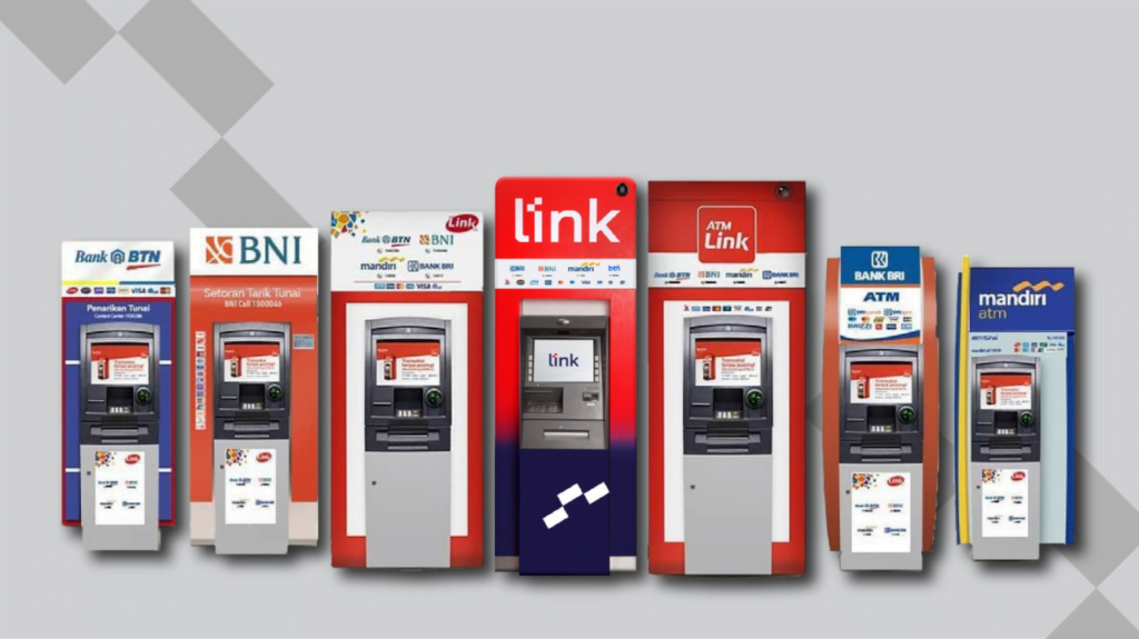 ATM Link dan ATM Himbara Mandiri, BTN, BRI, dan BNI.