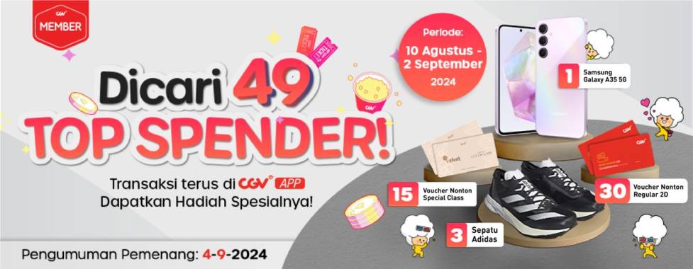 Top Spender Aplikasi CGV untuk Nonton Bioskop