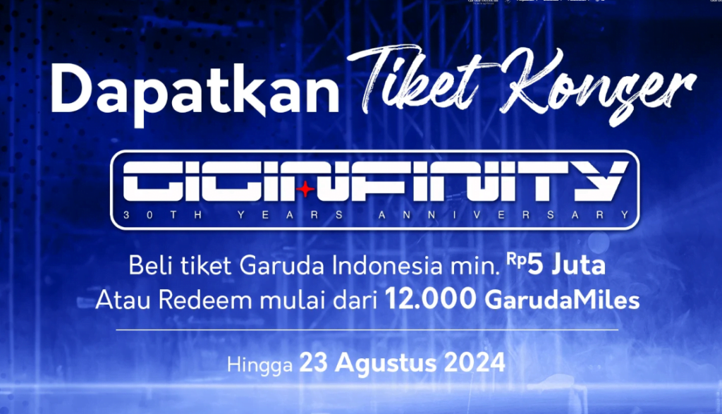 Tukar GarudaMiles Bisa Dapat Tiket Konser Band Gigi 30 Tahun