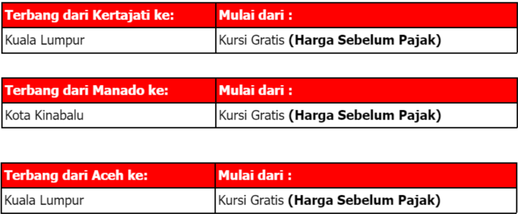 kursi gratis airasia