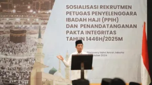 Menteri Agama RI, Nasaruddin Umar berbicara tentang petugas haji