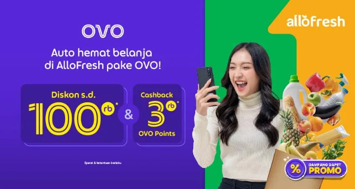 Belanja di AlloFresh dapat diskon dan cashback dengan OVO Cash