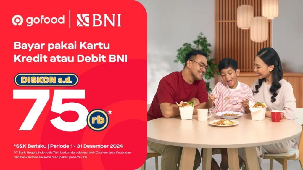 Pesan GoFood diskon menggunakan kartu BNI