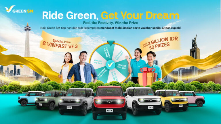 Naik Taksi Green SM berhadiah Hadiah mobil listrik.