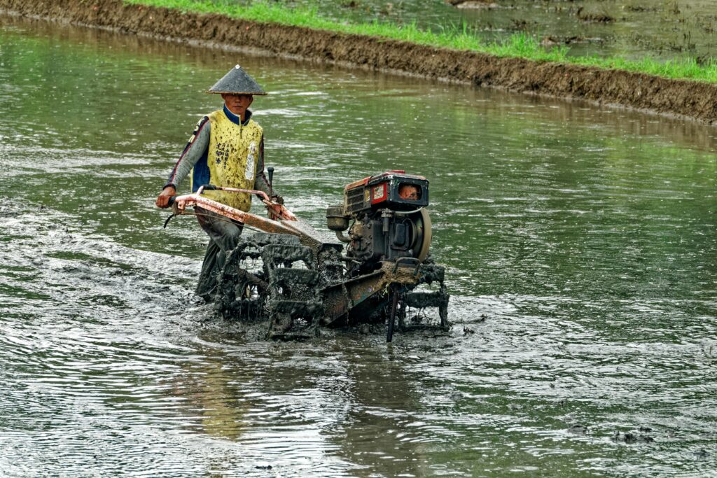 Traktor di Sawah