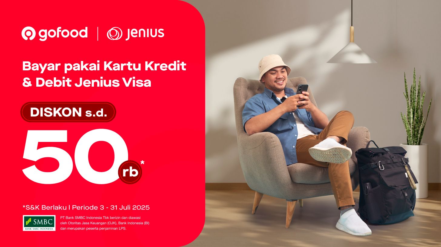 Promo GoFood dengan Kartu Kredit dan Kartu Debit Jenius BTPN