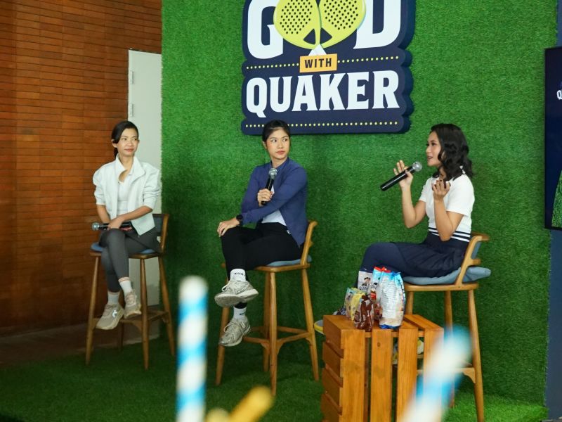 Director of Corporate Affairs Quaker Gabrielle Angriani Johny, MasterChef Indonesia Season 8 Olivia Tommy, dan Quaker Marketing Manager Shiera Syabila Maulidya (1)